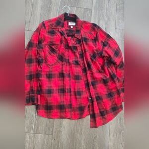 Red and Black Plaid Women Shirt
